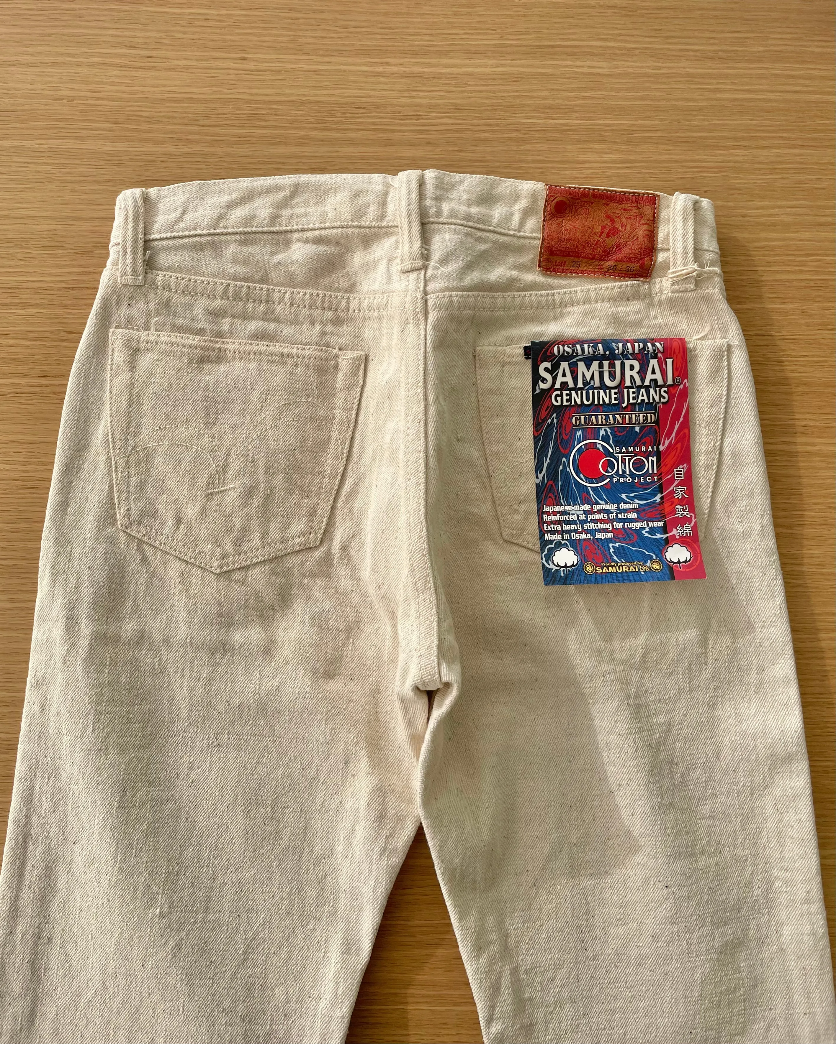 18oz Japanese Organic Cotton Ecru Selvedge Denim - Slim Straight OW