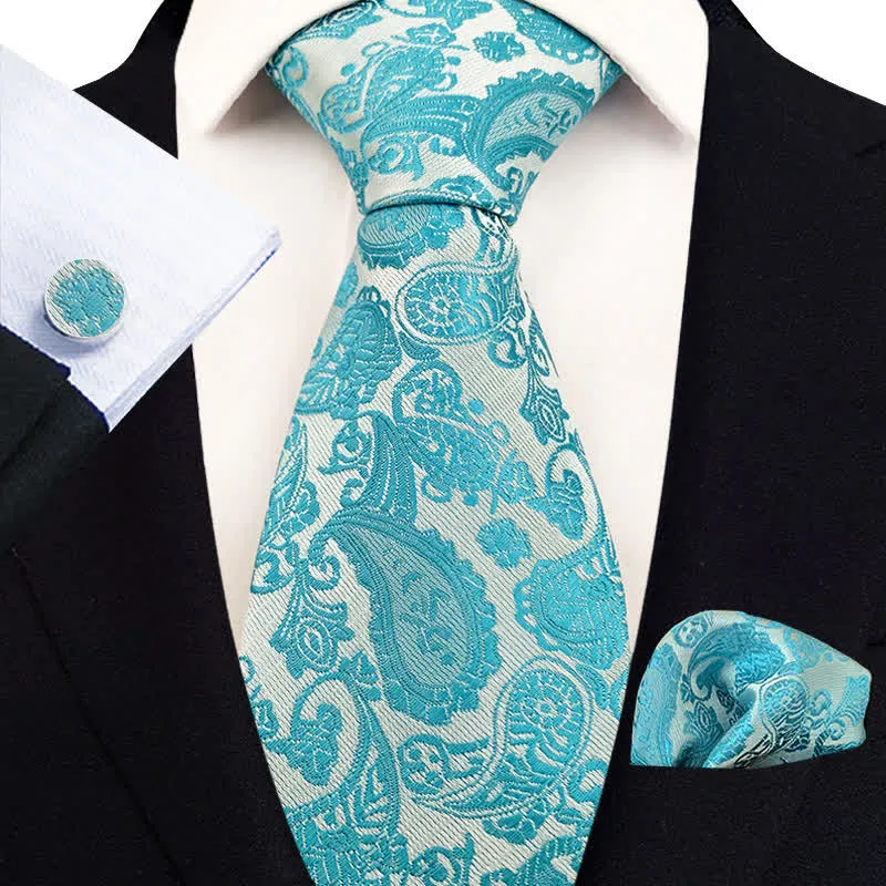 3Pcs Men's Exotic Paisley Necktie Set