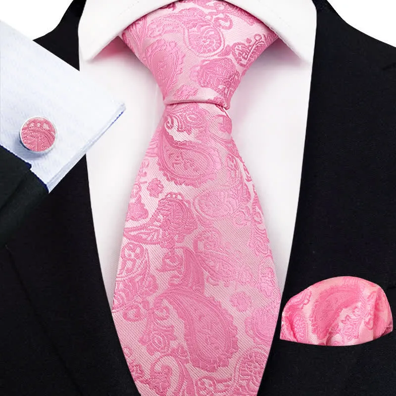 3Pcs Men's Exotic Paisley Necktie Set