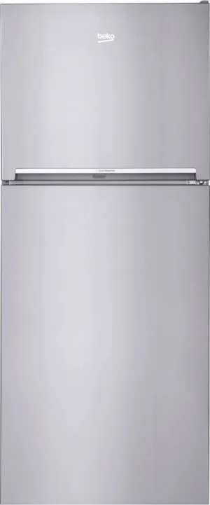 Beko BFTF2716SS 28 Inch Counter Depth Top Freezer Refrigerator with 13.9 cu. ft. Capacity, NeoFrost Dual Cooling, ActiveFresh Blue Light, Cantilever Shelves, Deli Drawer, Theater Lighting, Freeze Guard, and ENERGY STAR® Certified