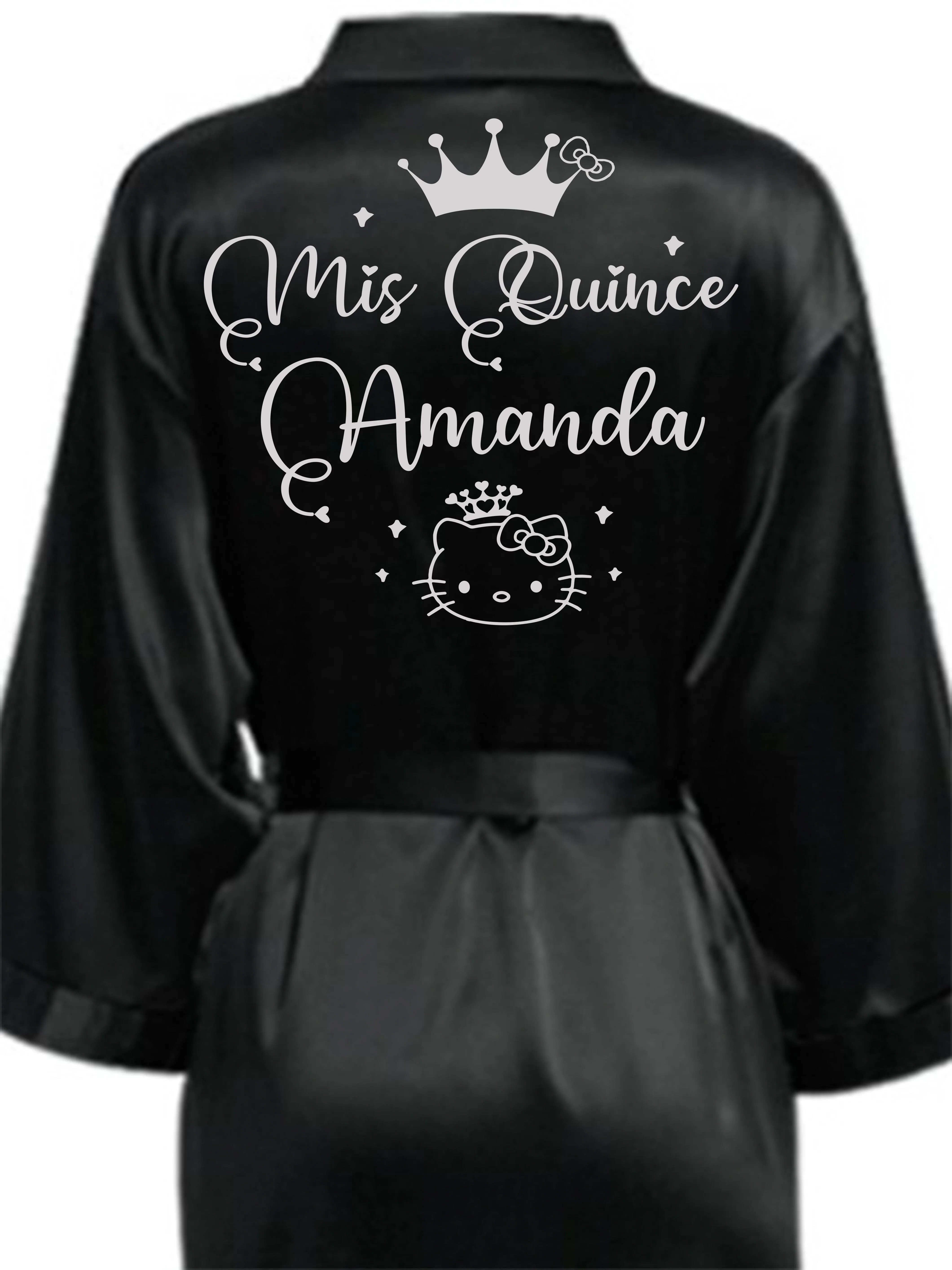 Black with Silver robe for quinceanera