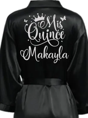 Black with Silver robe for quinceanera