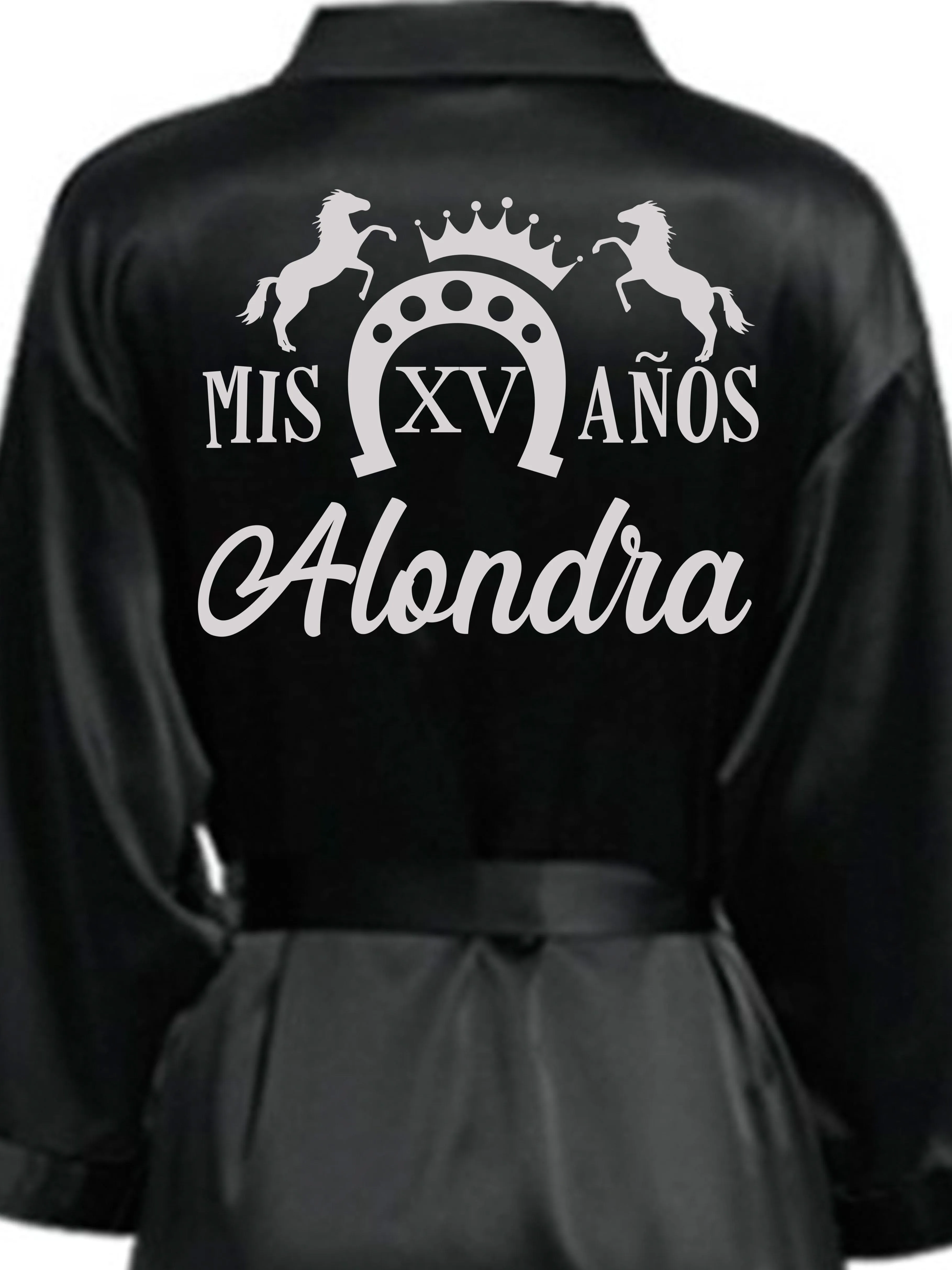 Black with Silver robe for quinceanera