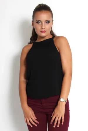 Brianna Black High Neck Top