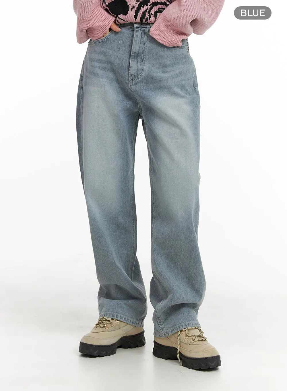 Classic Washed Straight Jeans CM419