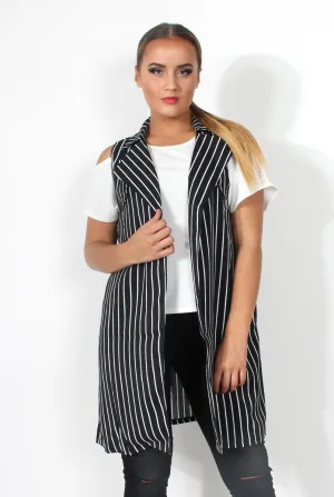 Darcy Black & White Sleeveless Jacket