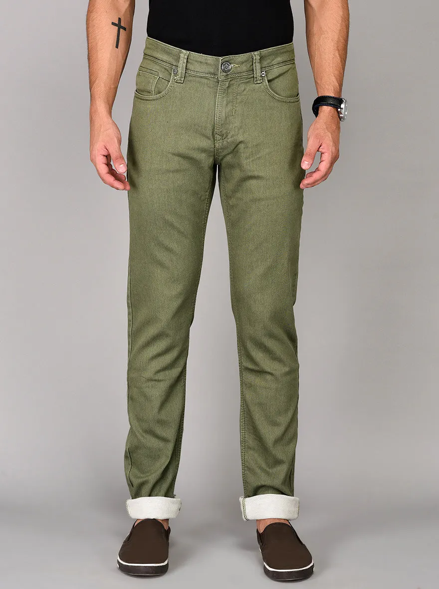 Green Slim Fit Jeans | JadeBlue