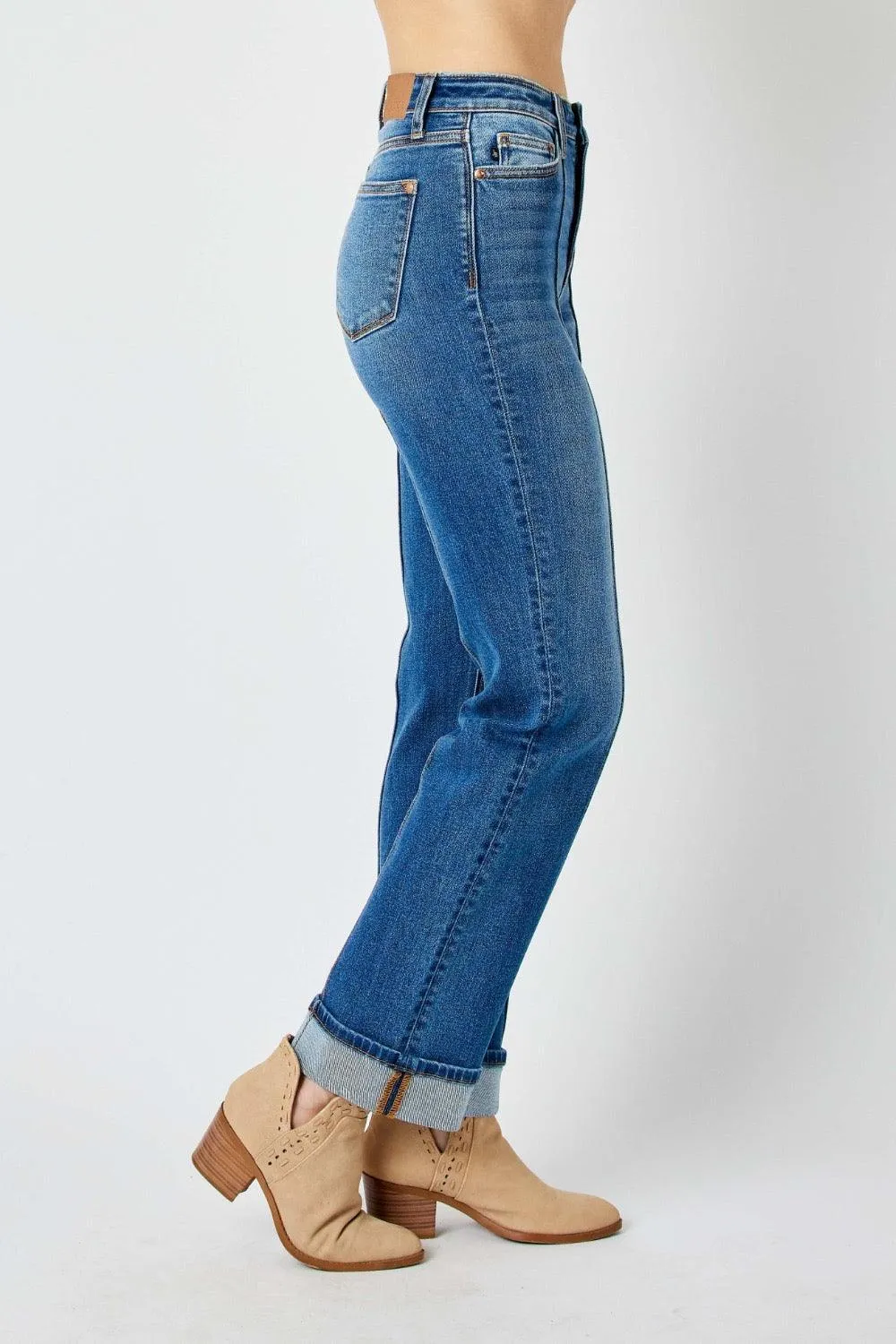 Judy Blue High Waist Seam Detail Straight Jeans