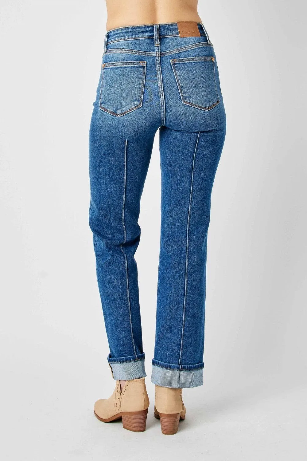 Judy Blue High Waist Seam Detail Straight Jeans