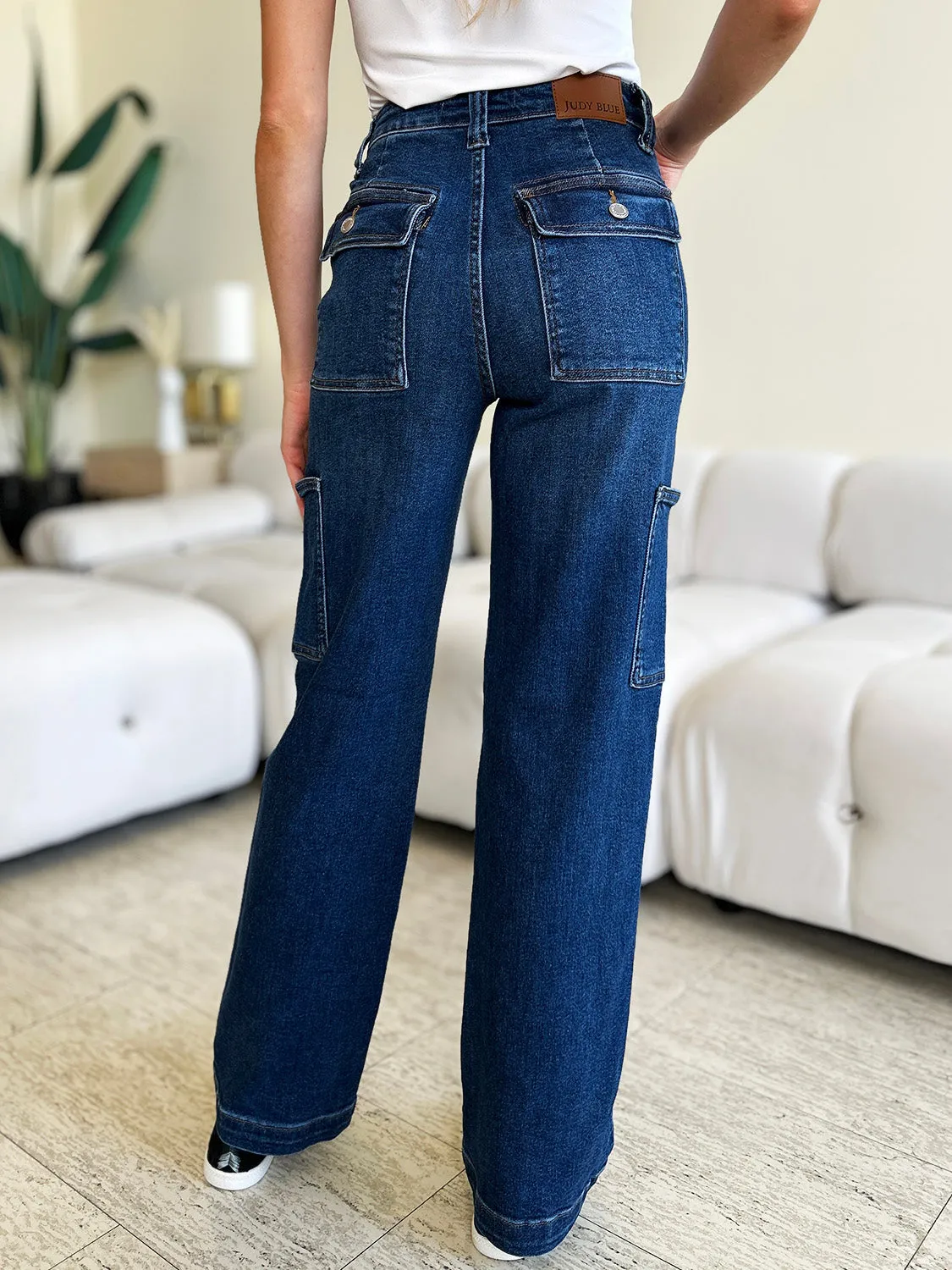 Judy Blue High Waist Straight Cargo Jeans [Online Exclusive]