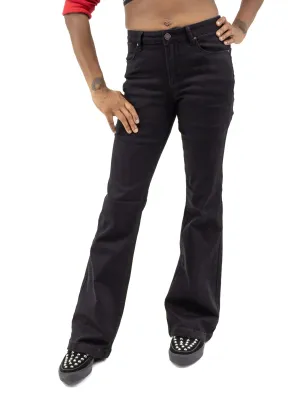 Lanie Mid-Rise Black Flare Jeans