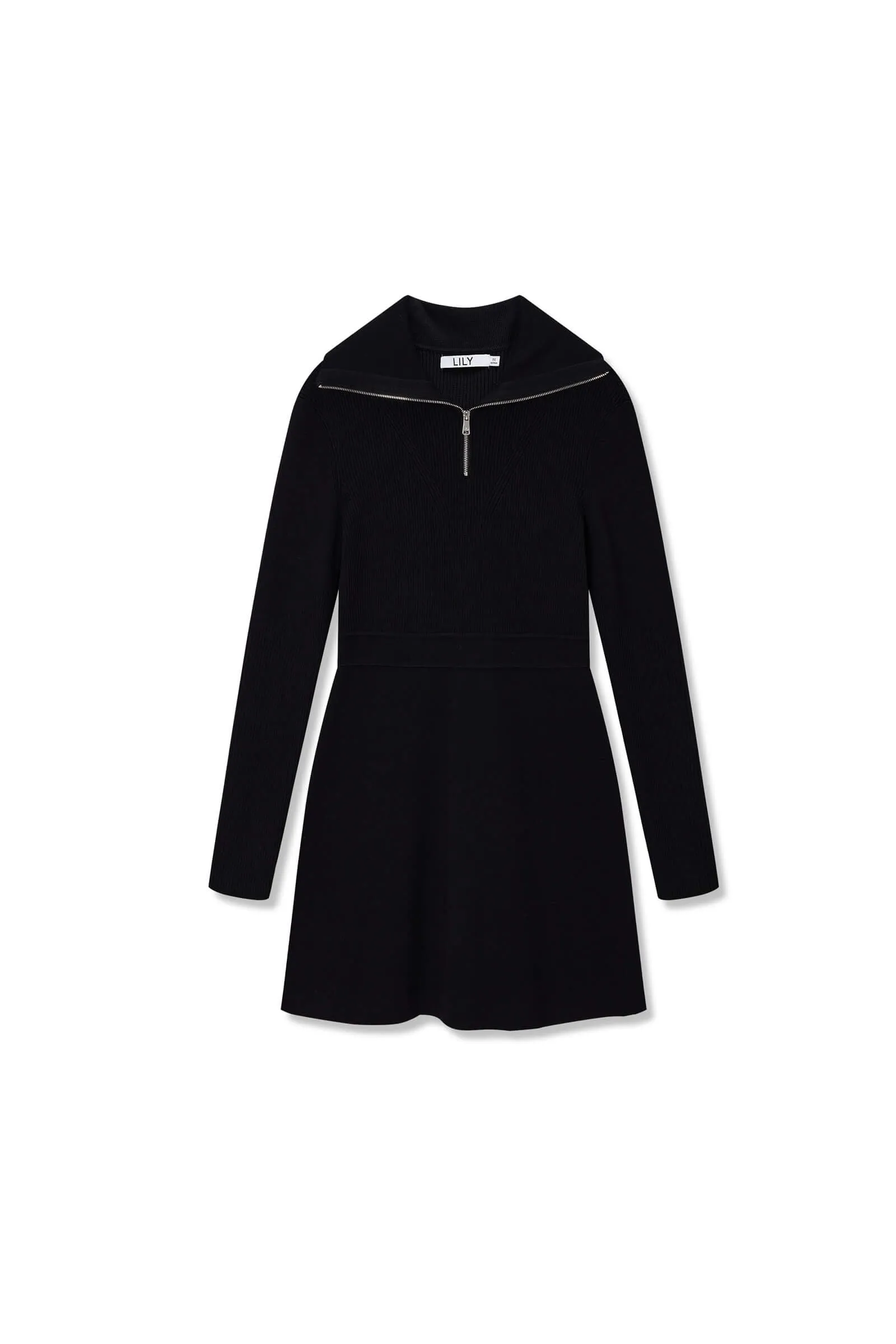 LILY Big Collar Knit Sweater Dress