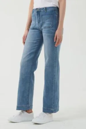 Macey Light Wash Denim Jeans By Italian Star