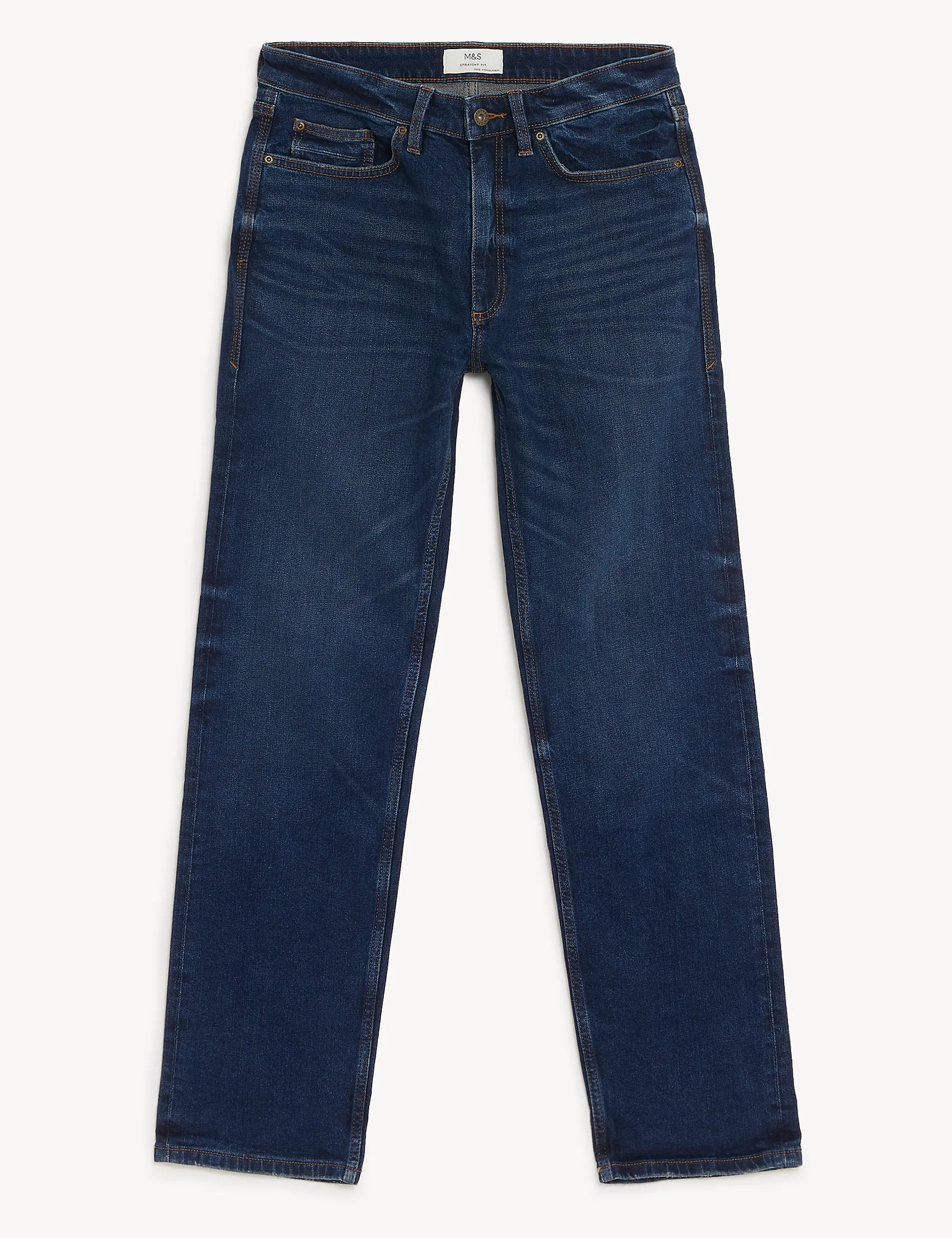 Marks & Spencer Vintage Straight Fit Stretch Jeans, Indigo