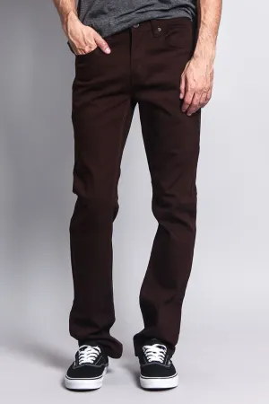 Men's Slim Fit Colored Jeans (Brown)