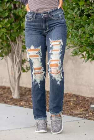 Nashville Mid Rise Distressed Straight