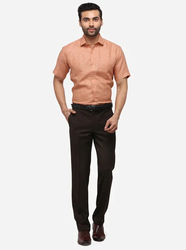 Orange Solid Slim Fit Party Wear Shirt | JB Studio