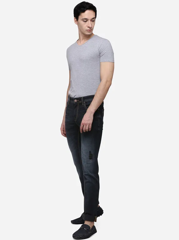 Orion Blue Solid Slim Fit Jeans | JadeBlue