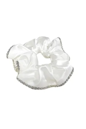 Pearl White Silk Srunchie