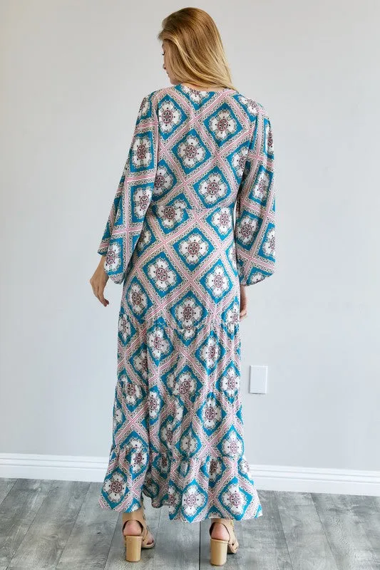 Printed Long Sleeve Kimono