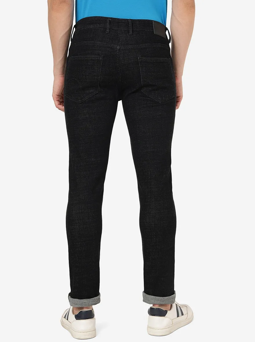 Raw Black Solid Slim Fit Jeans | JadeBlue