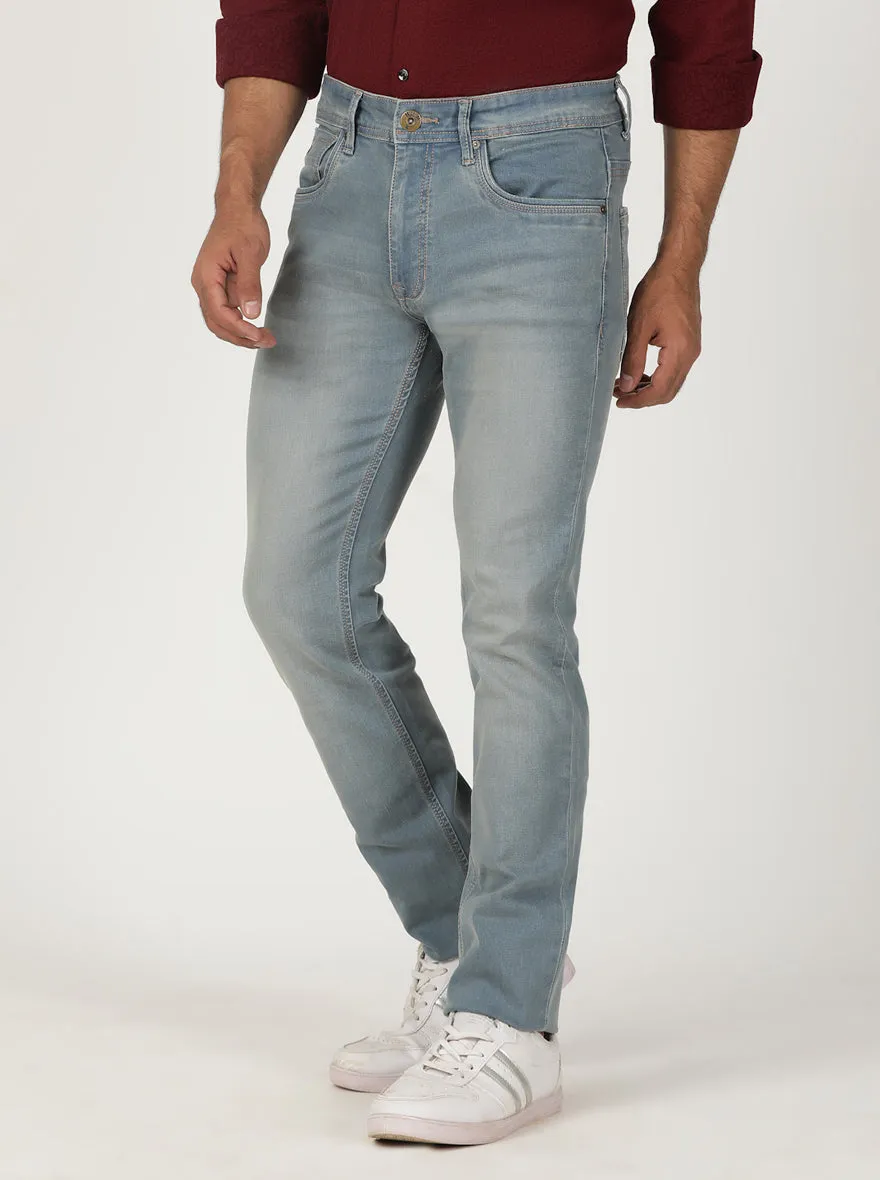 Smoky Blue Washed Slim Fit Jeans | Greenfibre