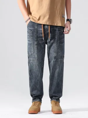 Vintage Straight Leg Loose Fit Casual Wide Men'S Jeans