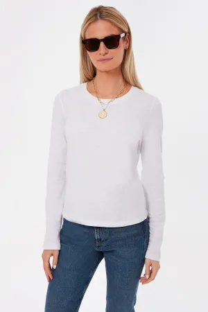 White Modern Slub Long Sleeve Tee