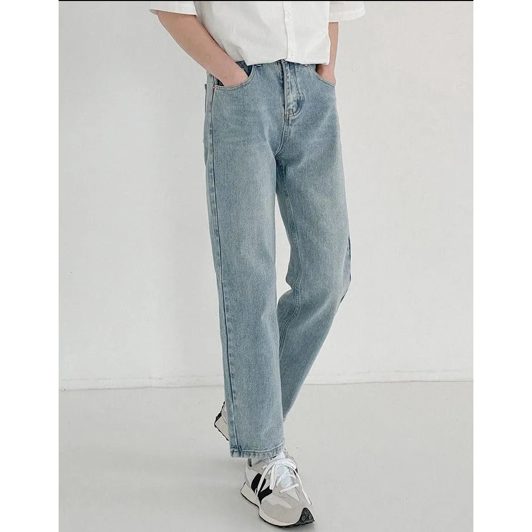 Zhou Casual Straight Ankle Length Jeans