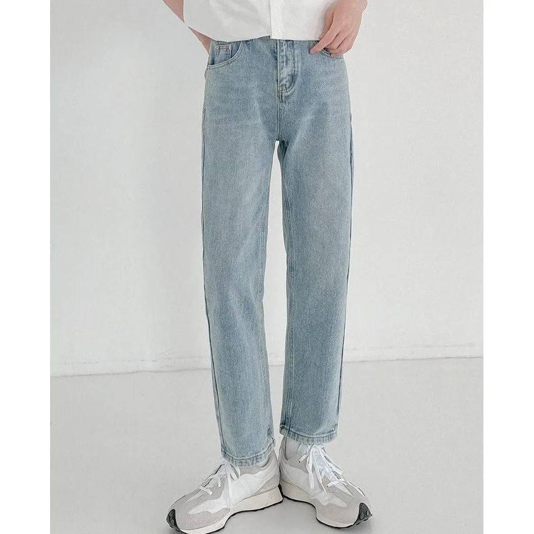 Zhou Casual Straight Ankle Length Jeans